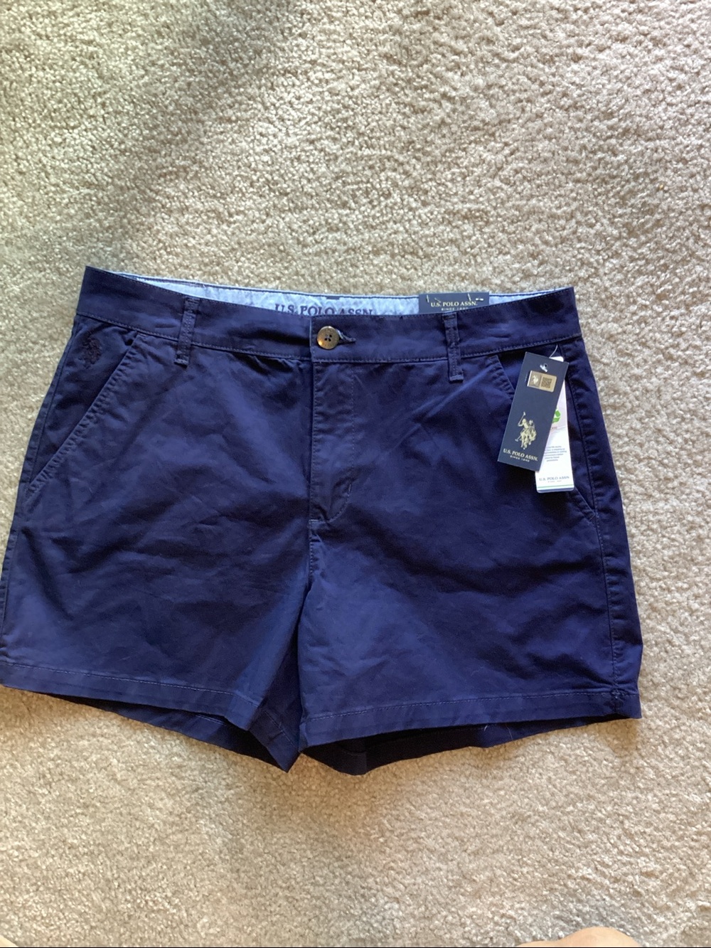 U.S. Polo Assn. Women's Dark Navy Chino Shorts, Size 13